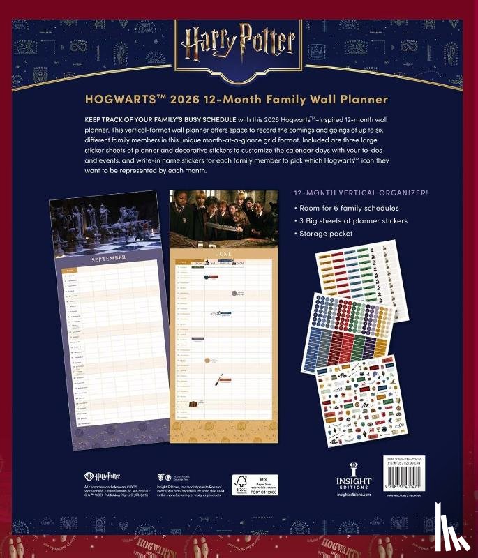 Insight Editions - 2026 Harry Potter: Hogwarts Family Wall Planner