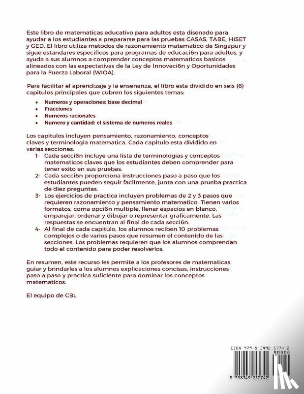 Coaching For Better Learning - Libro de Matemáticas Para Adultos