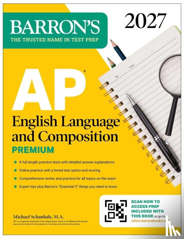 Schanhals, Michael - AP English Language and Composition Premium, 2027: Prep Book with 8 Practice Tests + Online Practice