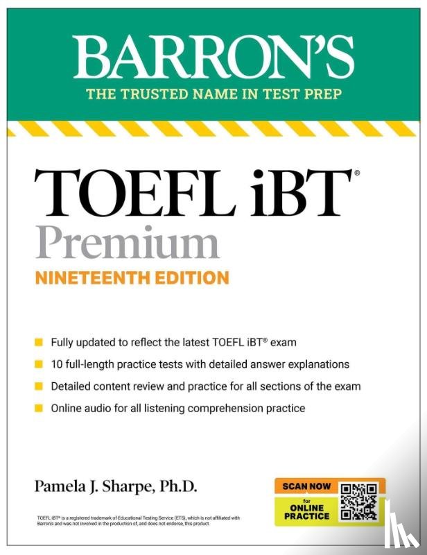 Sharpe, Pamela J. - TOEFL, iBT Premium, Nineteenth Edition: Prep Book with 10 Practice Tests + Comprehensive Review + Online Audio (2026)