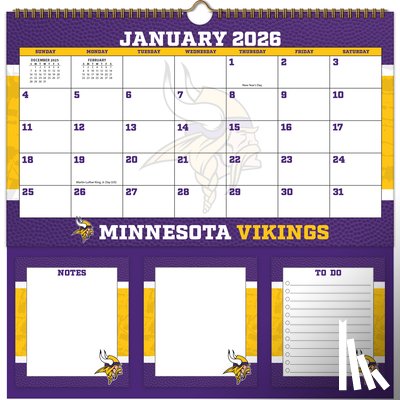Turner Sports - Minnesota Vikings 2026 Memomate Spiral Calendar