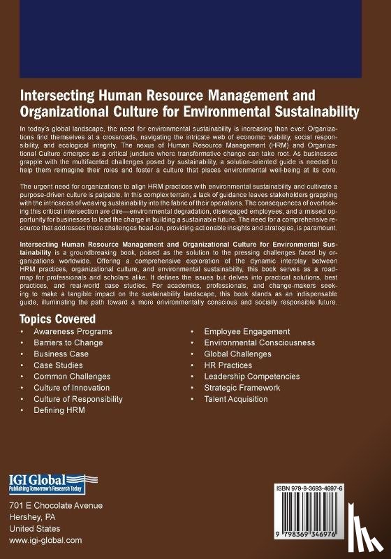  - Intersecting Human Resource Management and Organizational Culture for Environmental Sustainability