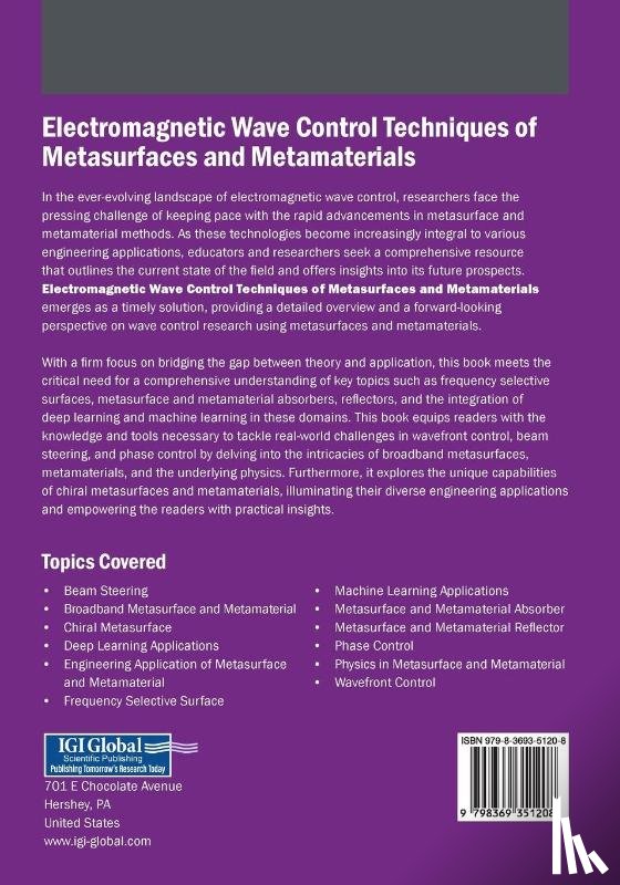  - Electromagnetic Wave Control Techniques of Metasurfaces and Metamaterials