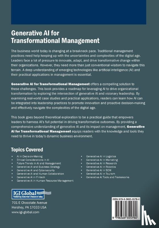  - Generative AI for Transformational Management