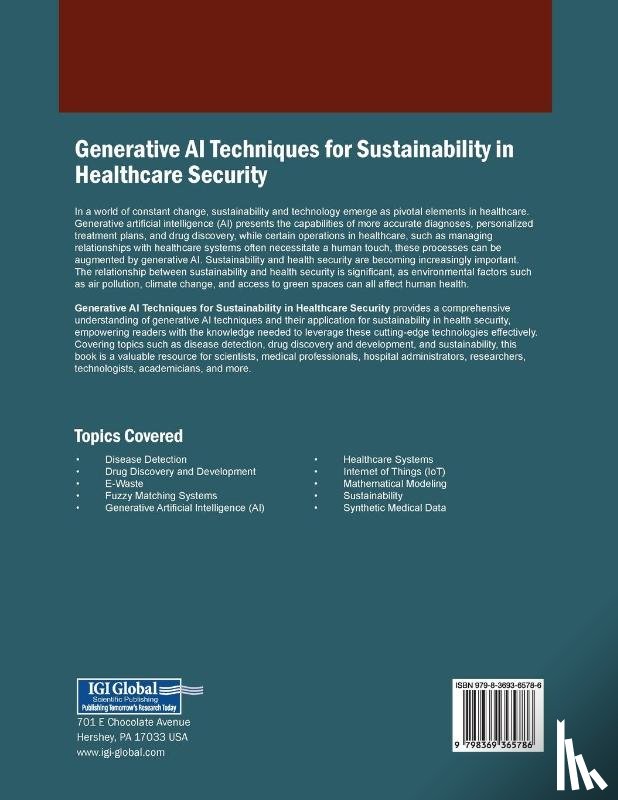  - Generative AI Techniques for Sustainability in Healthcare Security