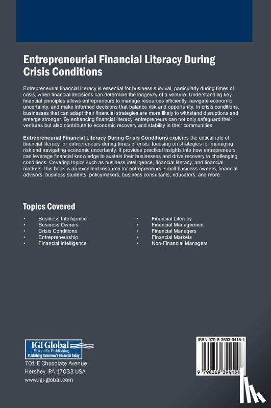 Dekamini, Fatemeh, Dastanpour Hossein Abadi, Abbas, Entezari, Amin - Entrepreneurial Financial Literacy During Crisis Conditions