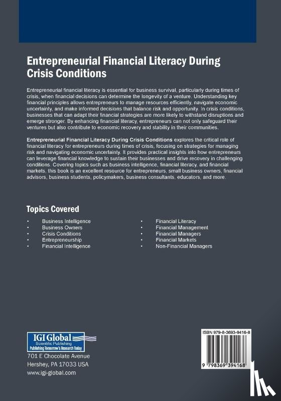 Dekamini, Fatemeh, Dastanpour Hossein Abadi, Abbas, Entezari, Amin - Entrepreneurial Financial Literacy During Crisis Conditions
