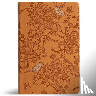 Csb Bibles by Holman - CSB Large Print Personal Size Reference Bible, Optimal Type, Digital Study Edition, Brown Floral Leathertouch, Indexed