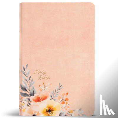 Csb Bibles by Holman - CSB Large Print Personal Size Reference Bible, Digital Study Edition, Easy-To-Read Optimal Type, Peach Floral Leathertouch