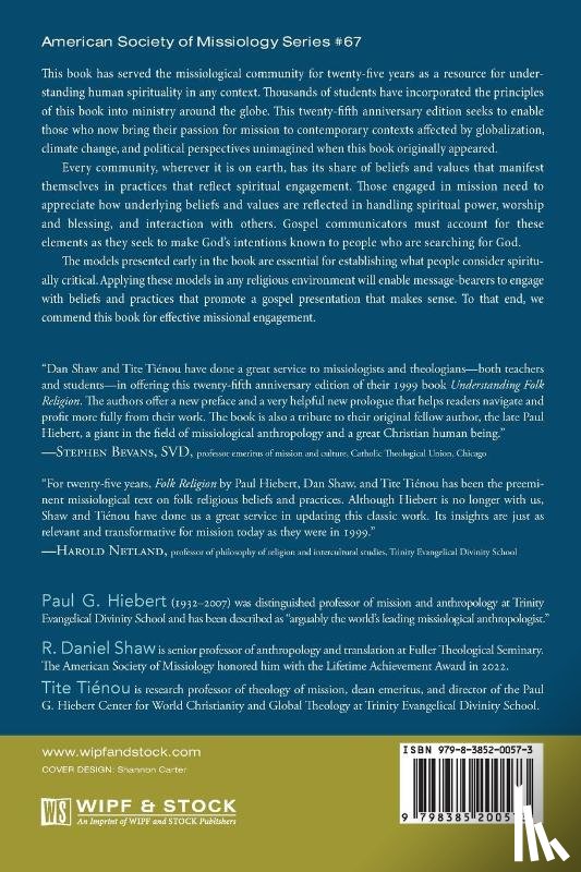 Hiebert, Paul G., Shaw, R. Daniel, Tiénou, Tite - Understanding Folk Religion