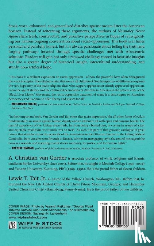 Gorder, A. Christian van, Tait, Lewis T. Jr. - Normalcy Never Again
