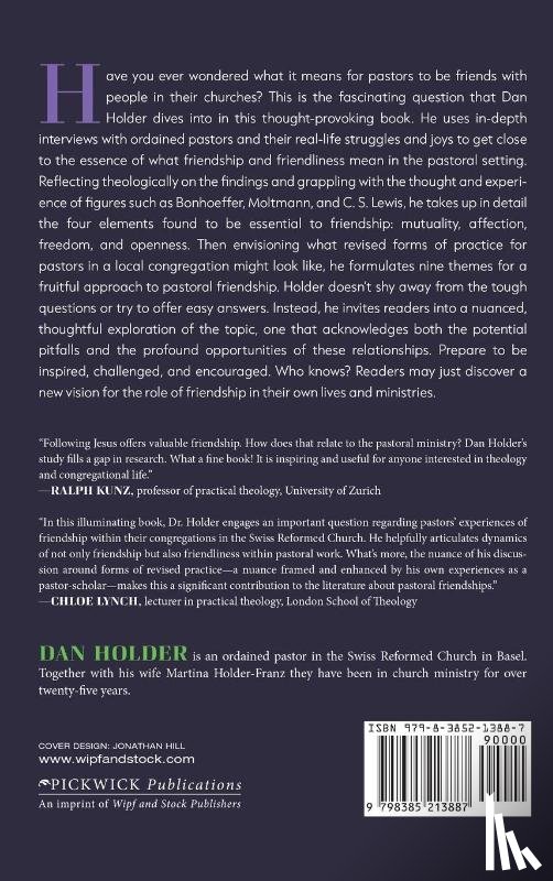 Holder, Dan - The Pastor as Friend?