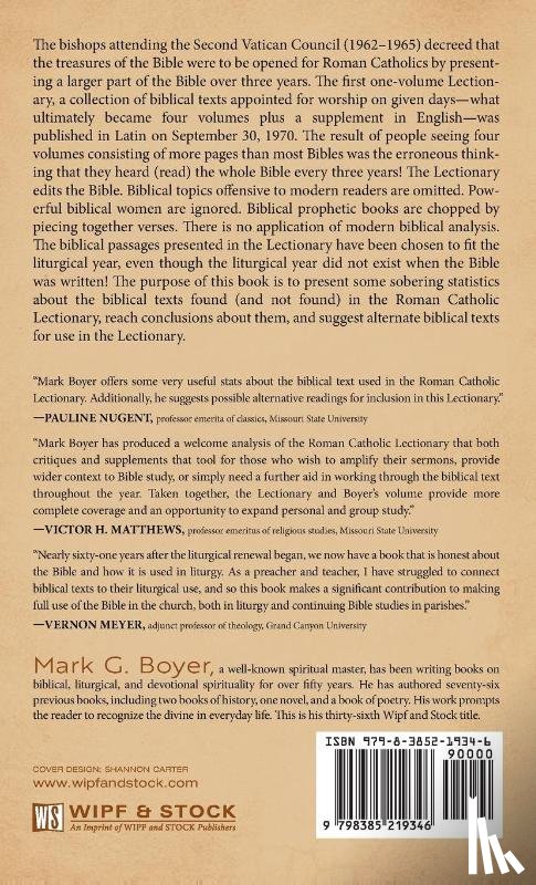 Boyer, Mark G. - The Roman Catholic Lectionary and the Bible