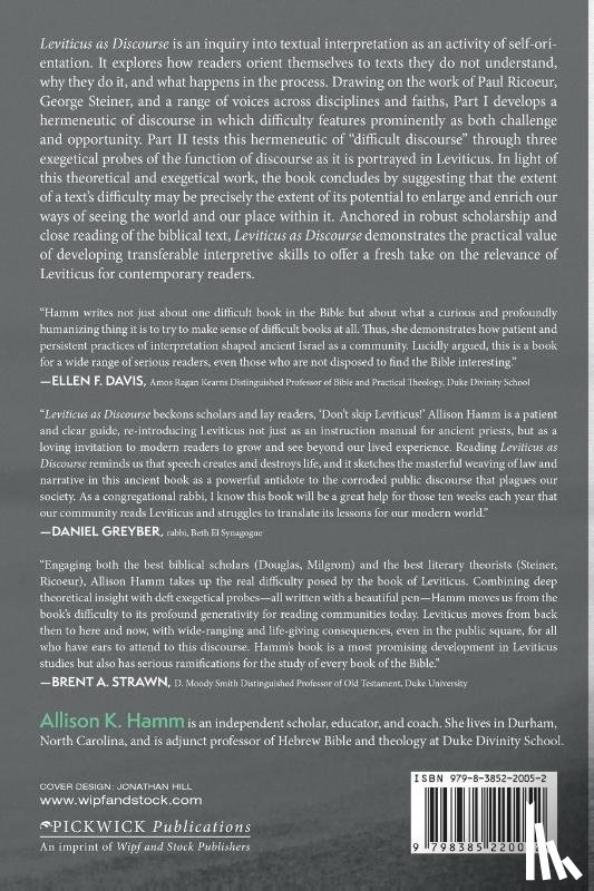 Hamm, Allison K. - Leviticus as Discourse