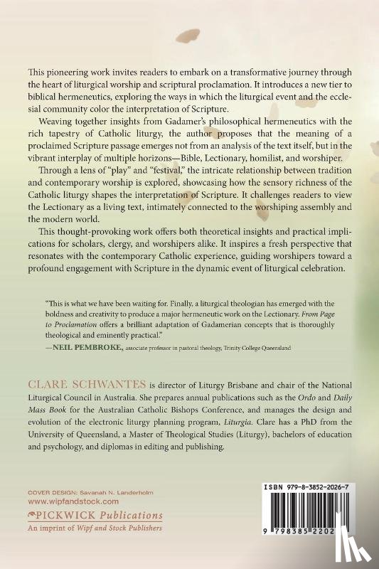 Schwantes, Clare - From Page to Proclamation