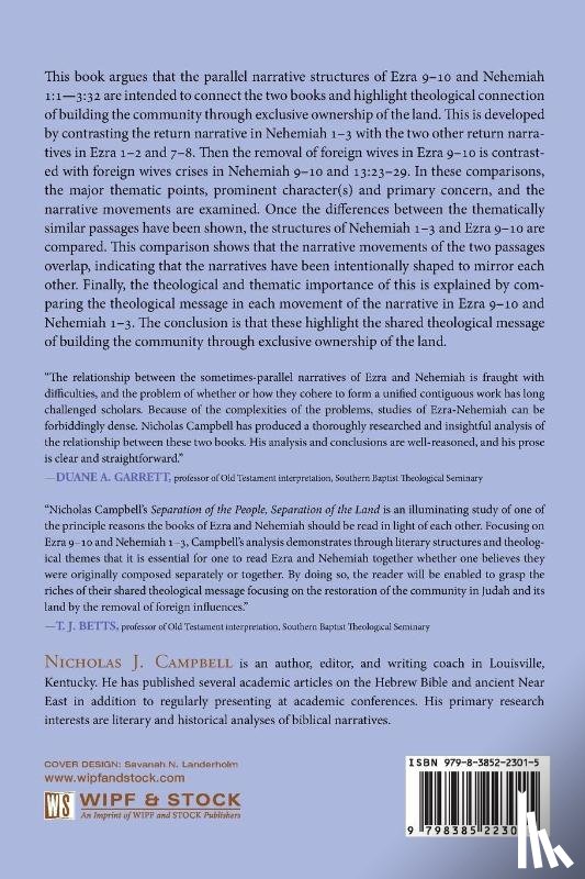 Campbell, Nicholas J. - Separation of the People, Separation of the Land