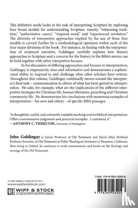 Goldingay, John - Models for Interpretation of Scripture