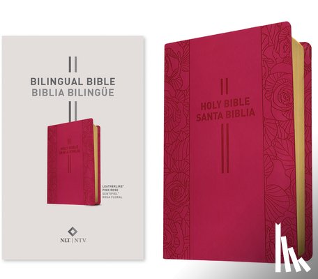 Tyndale House Publishers - Bilingual Bible / Biblia bilingue NLT/NTV (LeatherLike, Pink Rose)