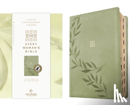 Translation, New Living - NLT Every Woman's Bible, Filament Enabled (LeatherLike, Olive Branch Green, Indexed, Red Letter)