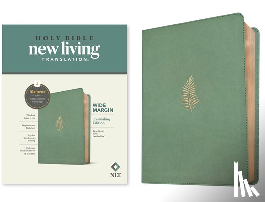 Translation, New Living - NLT Wide Margin Bible, Filament Enabled (LeatherLike, Sage Green Palm, Red Letter)