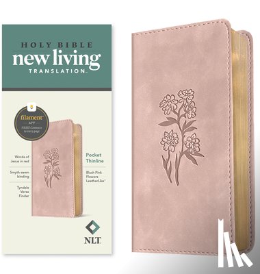 Translation, New Living - NLT Pocket Thinline Bible, Filament Enabled (LeatherLike, Blush Pink Flowers, Red Letter)