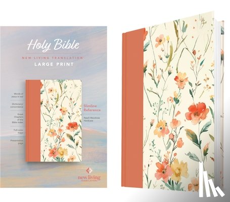Translation, New Living - NLT Large Print Slimline Reference Bible (Hardcover, Peach Meadows, Red Letter)