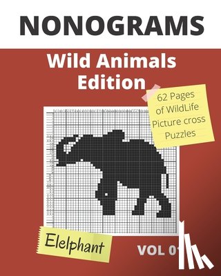 Bottlerz, Happy - NONOGRAMS, Wild Animals Edition: Nonogram Puzzle Books, Griddlers Logic Puzzles Black and White for Adults also Known as Hanjie or Picross Puzzle Book