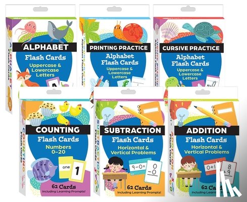 Teacher Created Materials - Literacy and Math Flash Cards 6-Deck Set