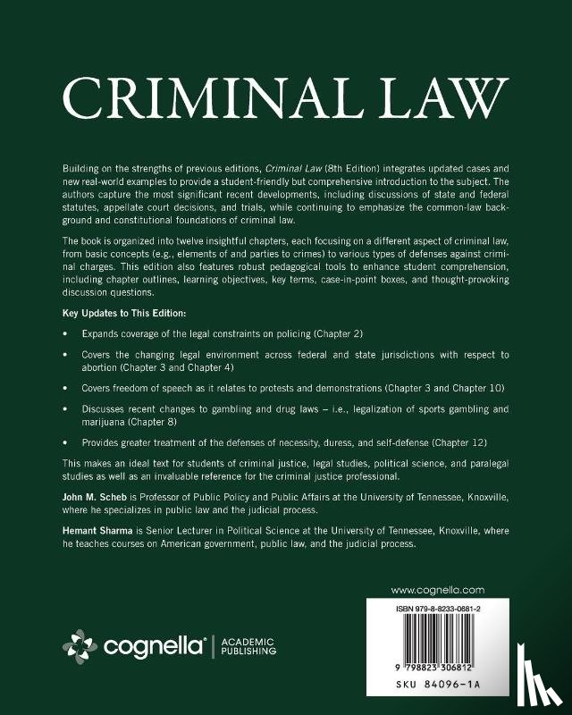 Scheb, John M., Sharma, Hemant - Criminal Law