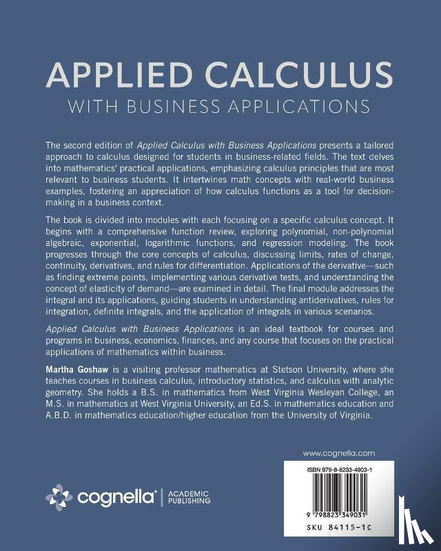 Goshaw, Martha - Applied Calculus with Business Applications