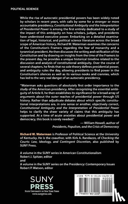 Waterman, Richard W. (University of Kentucky) - Constitutional Ambiguity and the Interpretation of Presidential Power