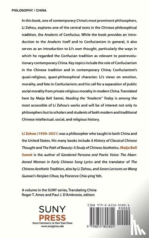 Li, Zehou - Reading the Analects Today