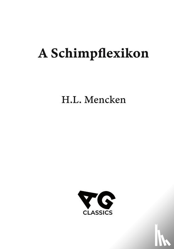Mencken, Henry L - A Schimpflexikon