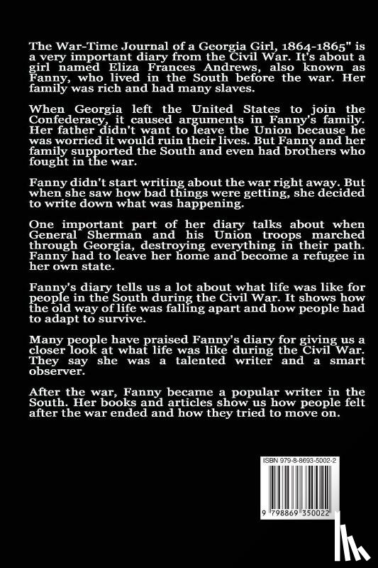 Andrews, Eliza Frances - The War-Time Journal of a Georgia Girl, 1864-1865