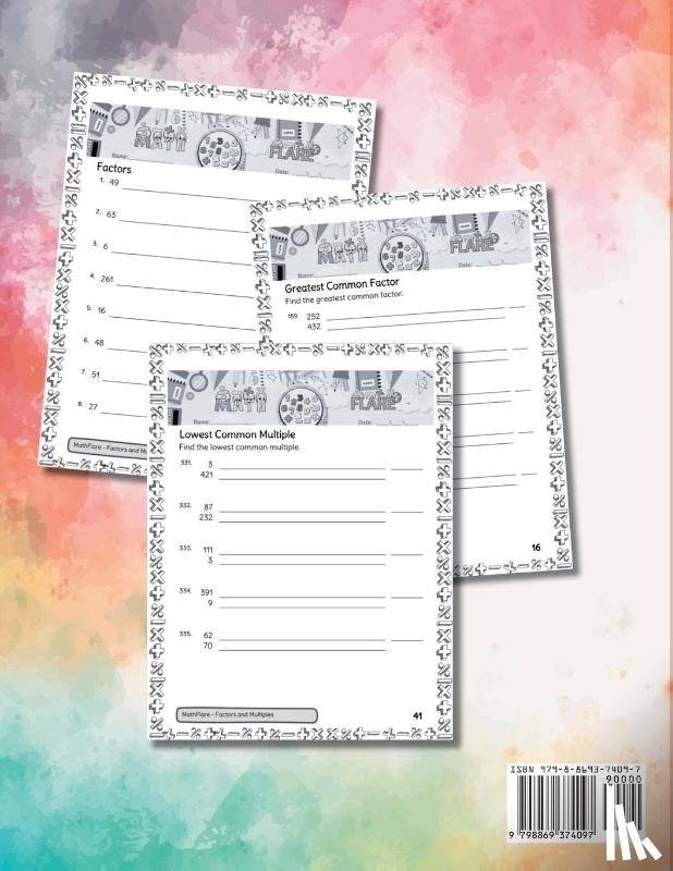 Publishing, Mathflare - Factors and Multiples Math Workbook 4th to 6th Grade