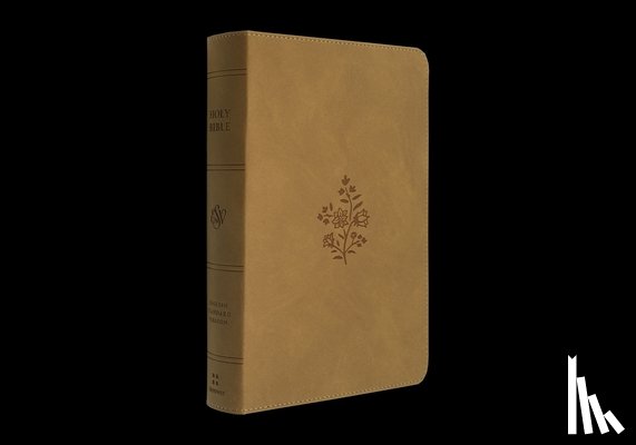  - ESV Large Print Personal Size Bible, Red Letter (Trutone, Nubuck Caramel, Wildflower Design)
