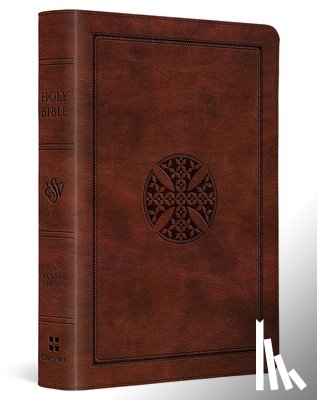 Esv Bibles - ESV Large Print Compact Bible, Red Letter (Trutone, Brown, Mosaic Cross Design)