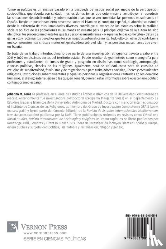 Lems, Johanna M. - Tomar la palabra. Islamofobia y participación política después del 15-M