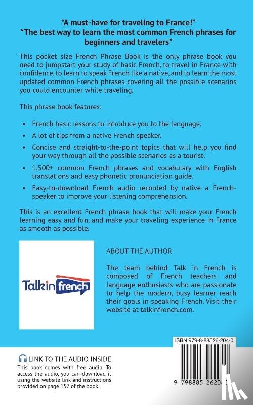 Talk in French, Bibard, Frederic - French Phrase Book