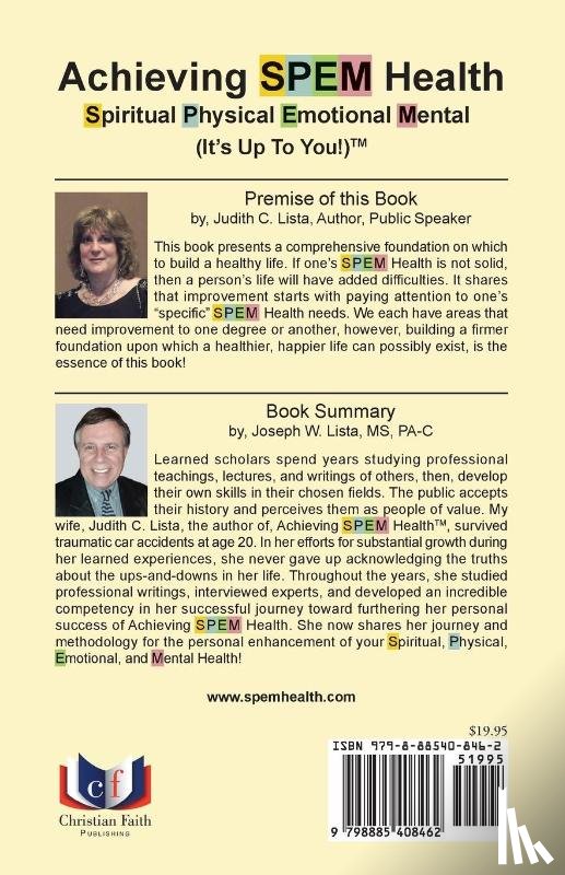 Lista, Judith C. - Achieving SPEM Health Spiritual Physical Emotional Mental (It's Up to You!)TM