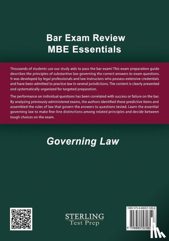 Test Prep, Sterling - Sterling Bar Exam Review MBE Essentials