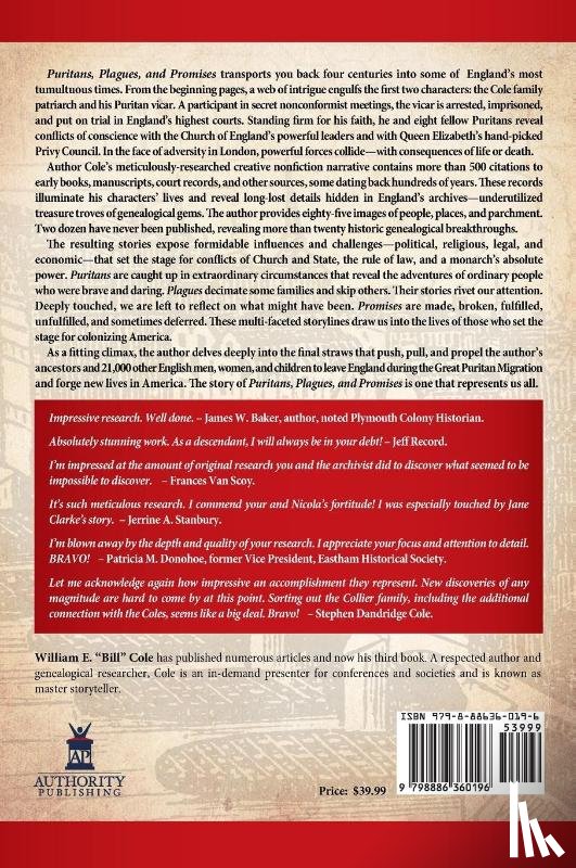 Cole, William E. - Puritans, Plagues, and Promises