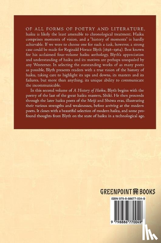 Blyth, R. H. - A History of Haiku (Volume Two)
