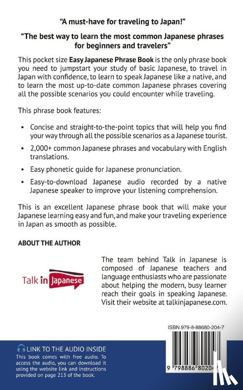 Talk in Japanese - Easy Japanese Phrase Book