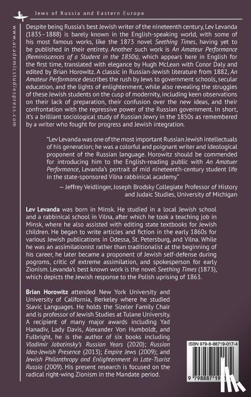 Levanda, Lev - An Amateur Performance