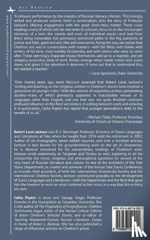 Jackson, Robert Louis - Essays on Anton P. Chekhov