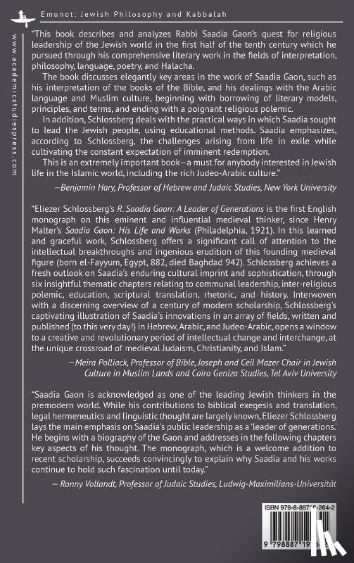 Schlossberg, Eliezer - R. Saadia Gaon