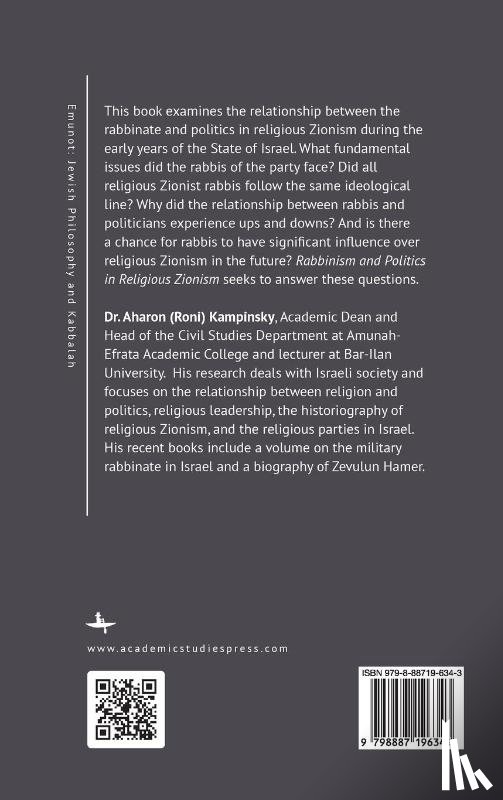 Kampinsky, Aharon - Rabbinism and Politics in Religious Zionism