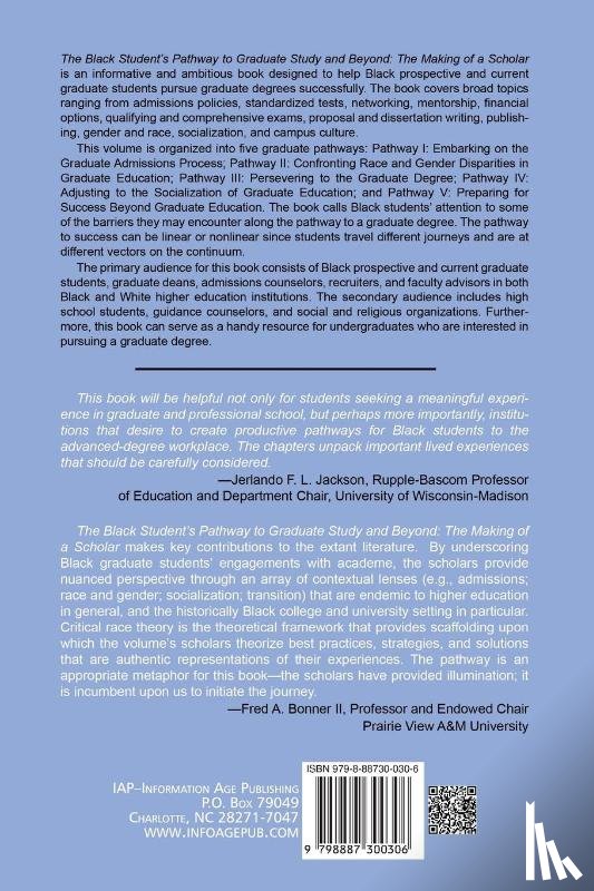  - The Black Student's Pathway to Graduate Study and Beyond
