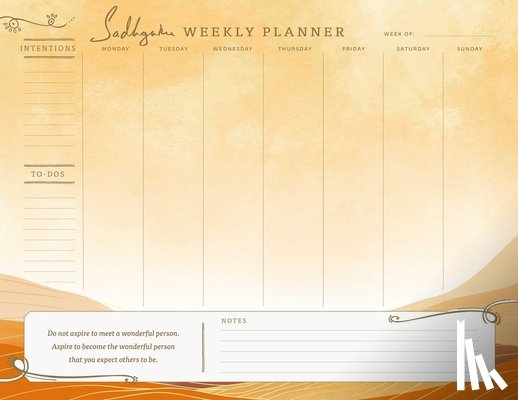 Sadhguru - Sadhguru Weekly Planner Notepad